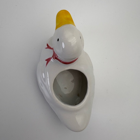 Charming White Duck Planter with Red Bow - Picture 5 of 11